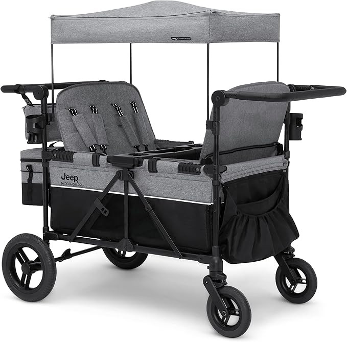 Jeep Wrangler Deluxe 4 Seater Stroller Wagon by Delta Children - Premium Quad Stroller Wagon for ... | Amazon (US)