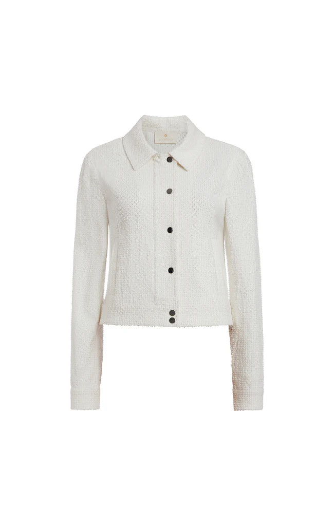 Zip-Front Cotton Denim Jacquard Jacket | Etcetera