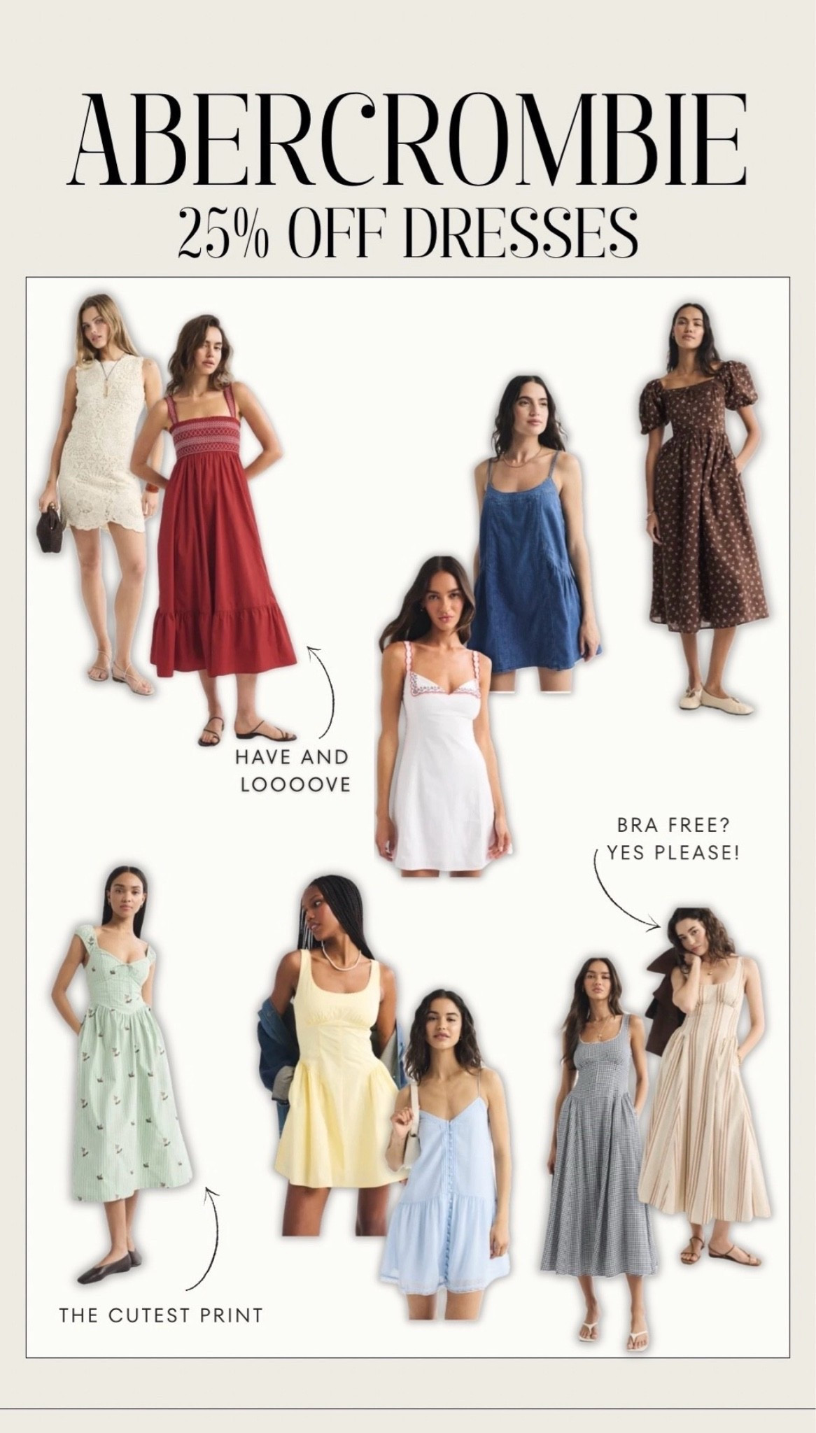 🤍 All dresses at Abercrombie 25% off!! 👀🤭

Code AFLTK stacks for an extra 20% off

#LTKxAbercrombie #LTKgrwm #LTKootd