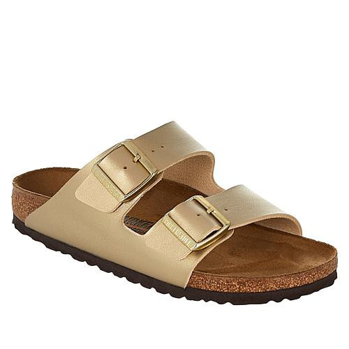 Birkenstock Arizona Gold Birko-Flor Sandal - Metallic - 7/7.5 | HSN