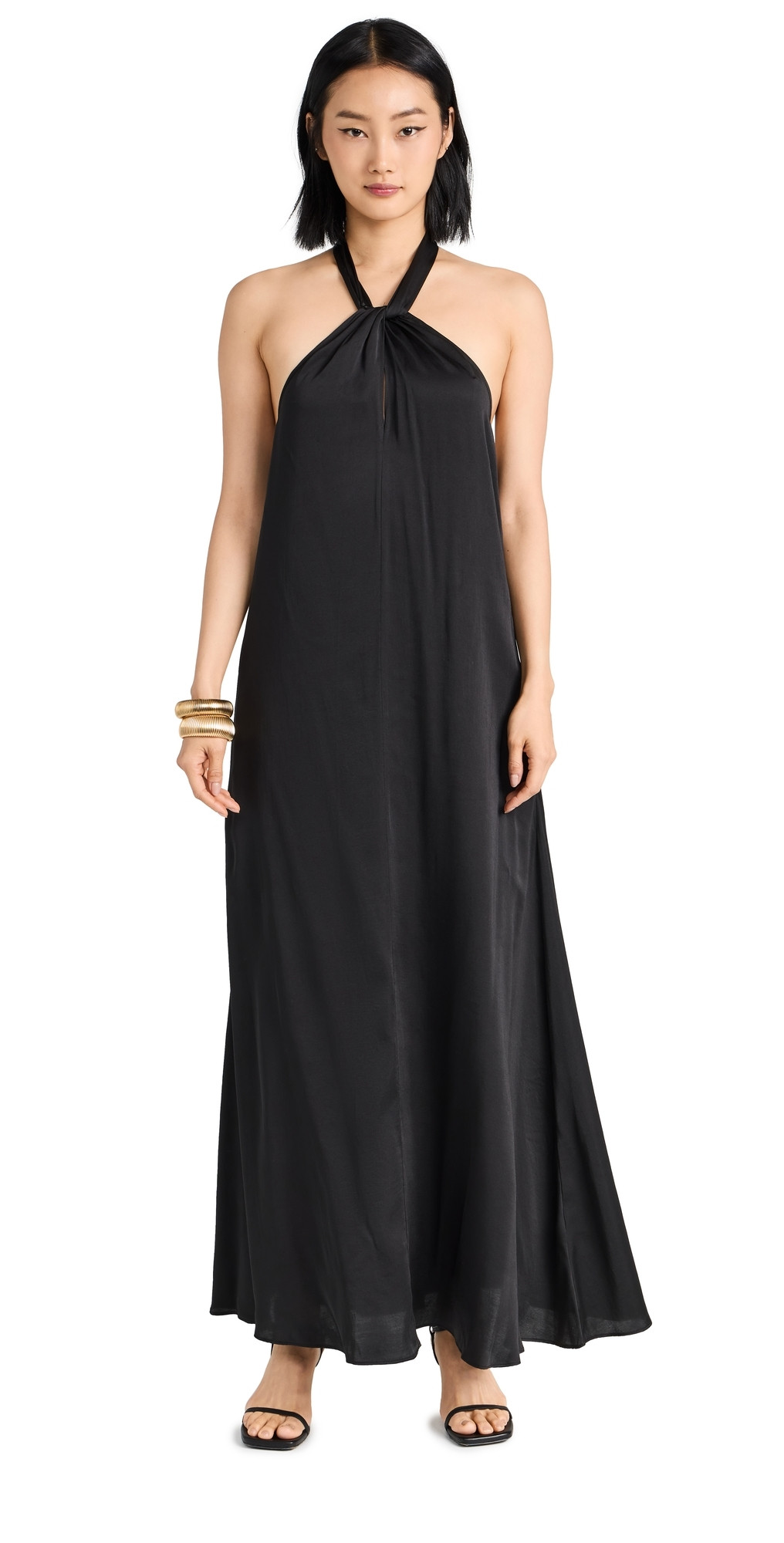 SIMKHAI Ayra Halter Neck Ruched Maxi Dress | Shopbop | Shopbop