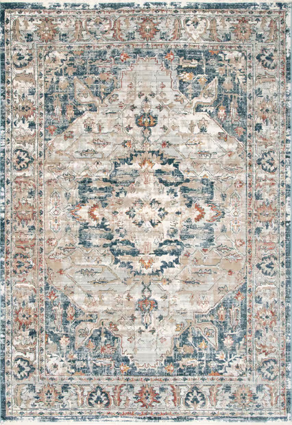 Gray Winged Cartouche Area Rug | Rugs USA