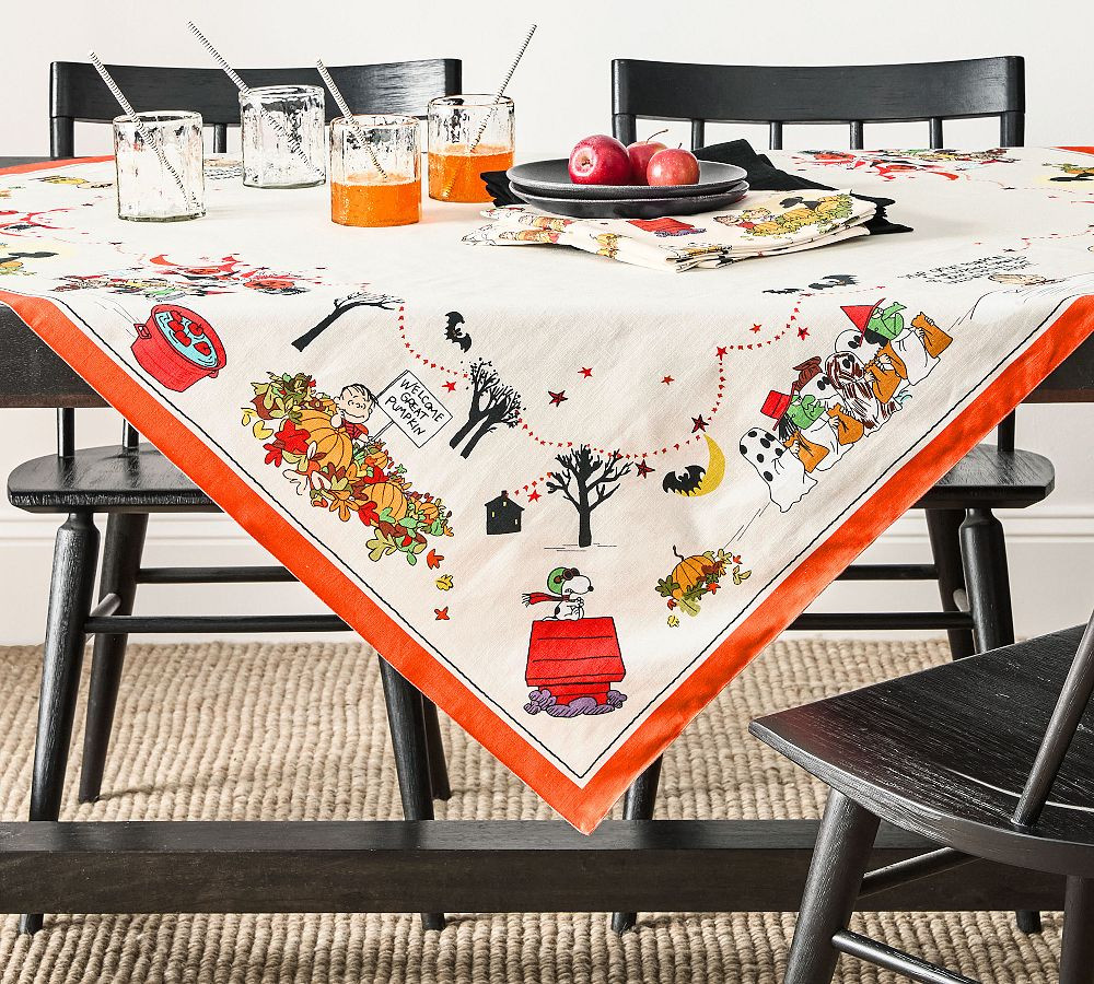 Peanuts™ Great Pumpkin Organic Cotton Table Throw | Pottery Barn (US)