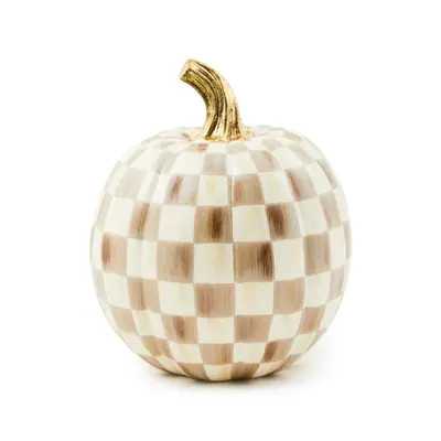 MACKENZIE CHILDS Mocha Check Small Pumpkin at Nordstrom | Nordstrom