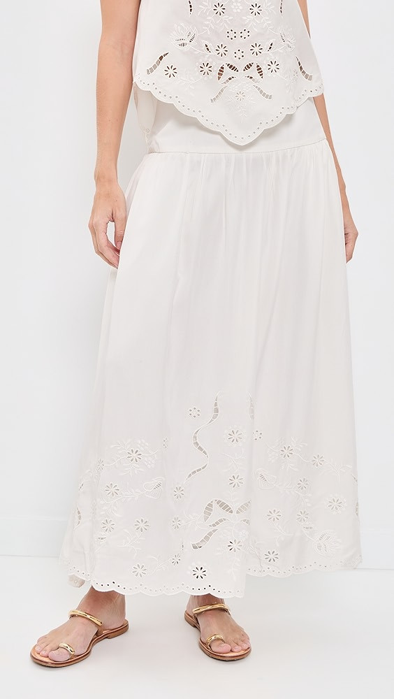 Stevie Embroidered Midi Skirt | Shopbop