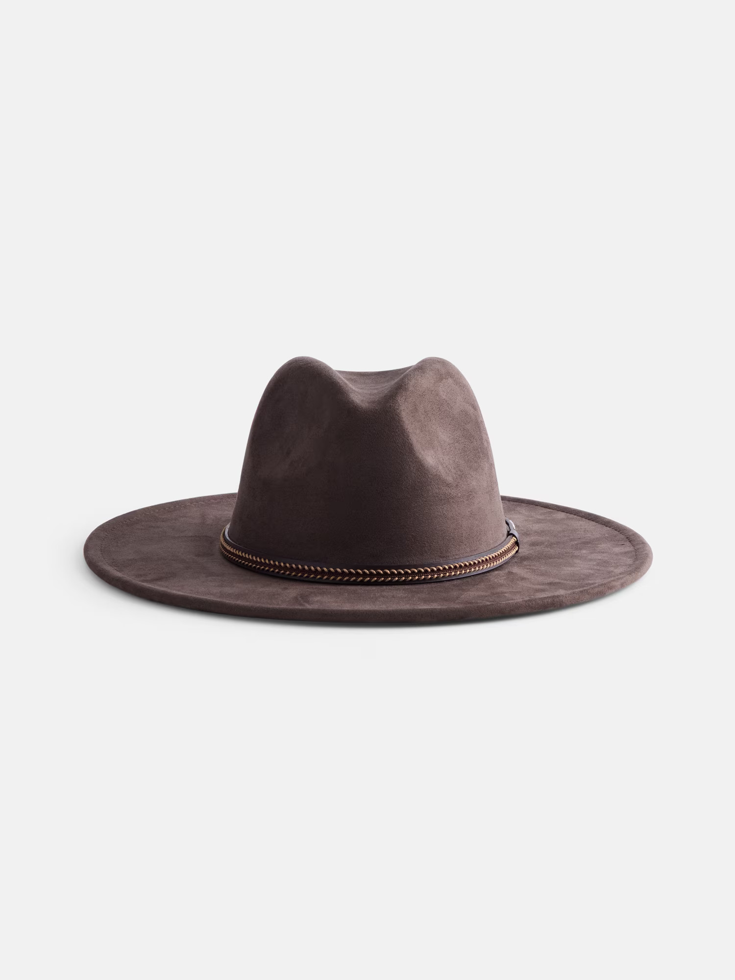 Scenario Women's Faux Suede Fedora with Mixed Chain Trim, Mushroom | Walmart (US)