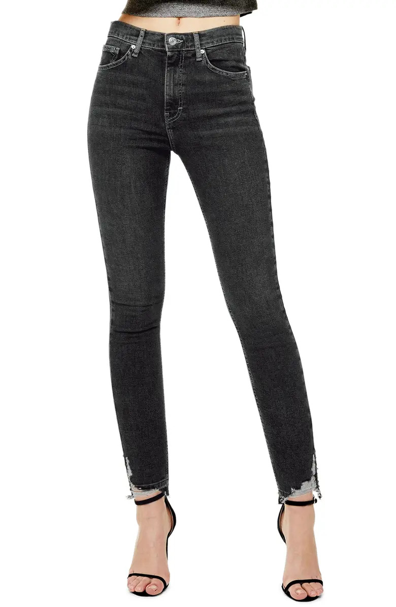 Jamie High Waist Ripped Hem Skinny Jeans | Nordstrom