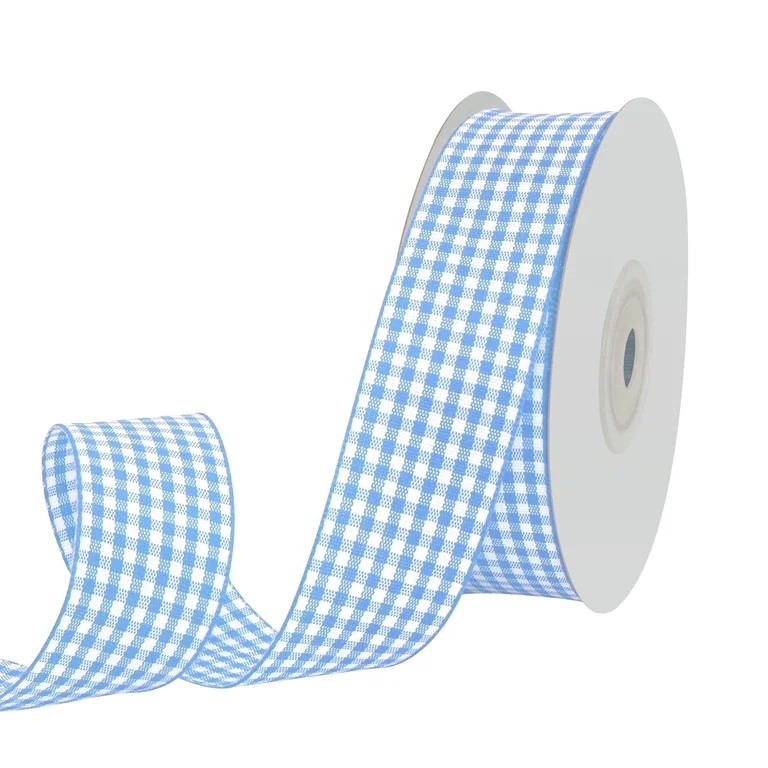 GTYBOVA Mistblue Gingham Ribbon Checkered Ribbon Plaid Ribbon Picnic Craft Ribbon for Sewing,Gift... | Walmart (US)