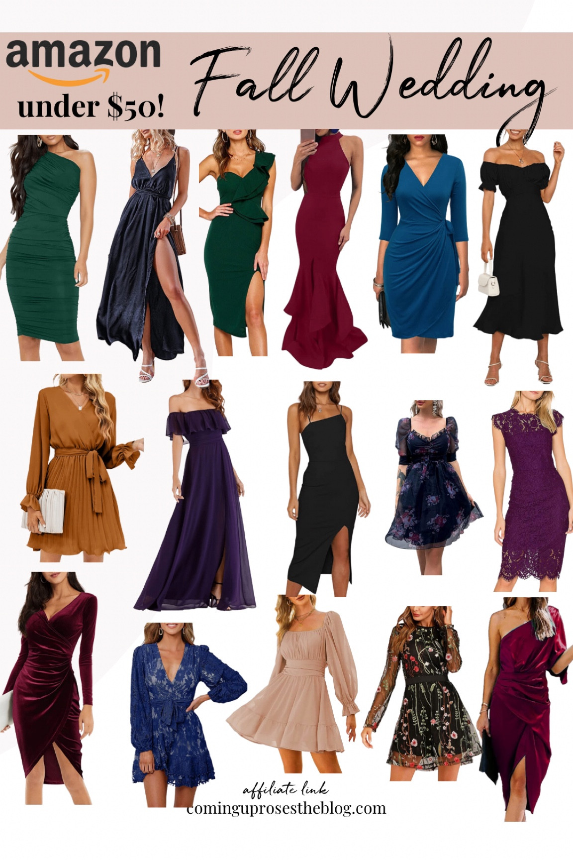 Amazon fall wedding guest dresses all under $50! Affordable wedding guest outfits // black tie wedding dresses // semi formal wedding guest dresses // cocktail wedding guest dresses

#LTKunder50 #LTKwedding #LTKSeasonal
