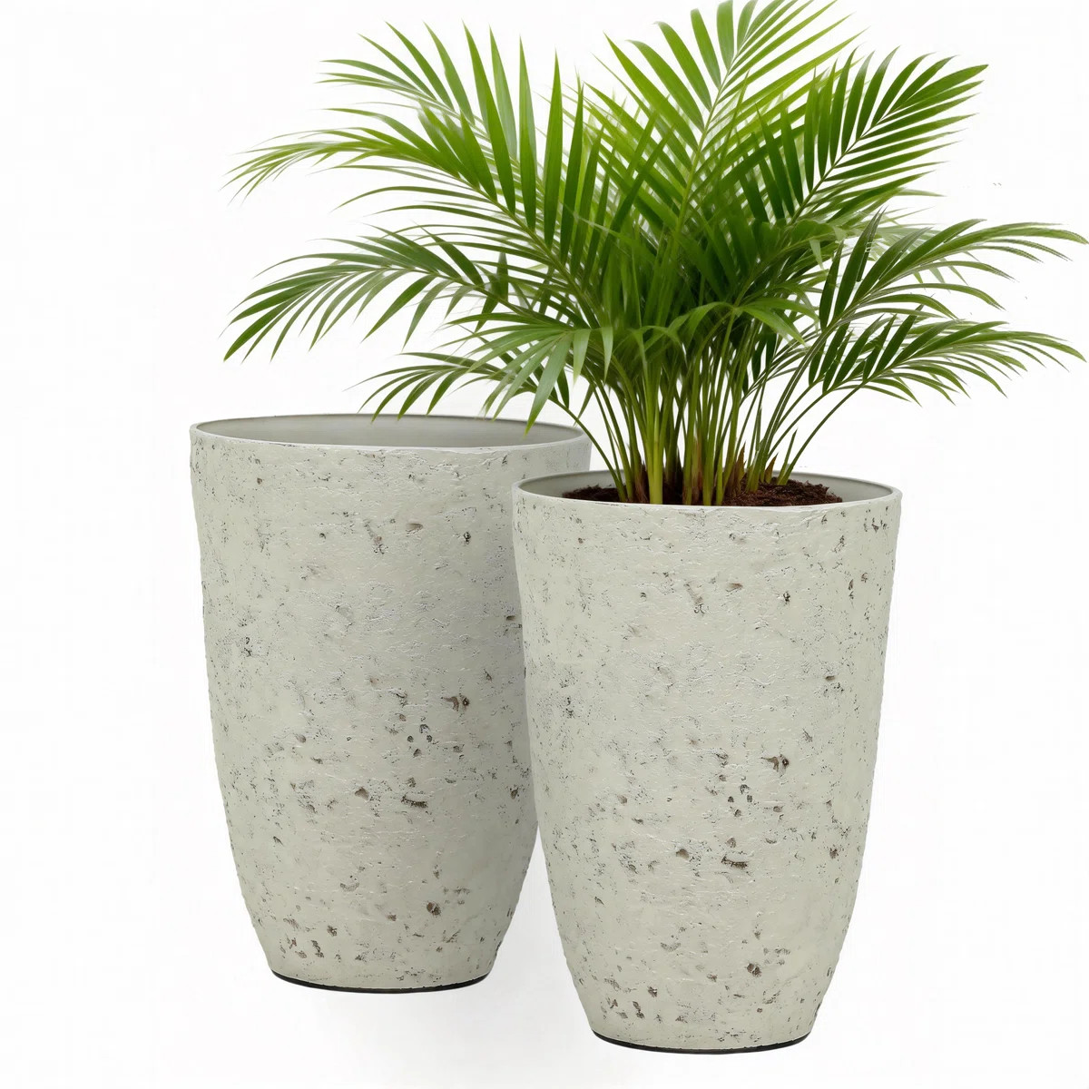 19.5" Resin Tall Pot Planters for Outdoor Plants, Heavy-Duty Large Flower Pots, Weather-Resistant... | Wayfair North America