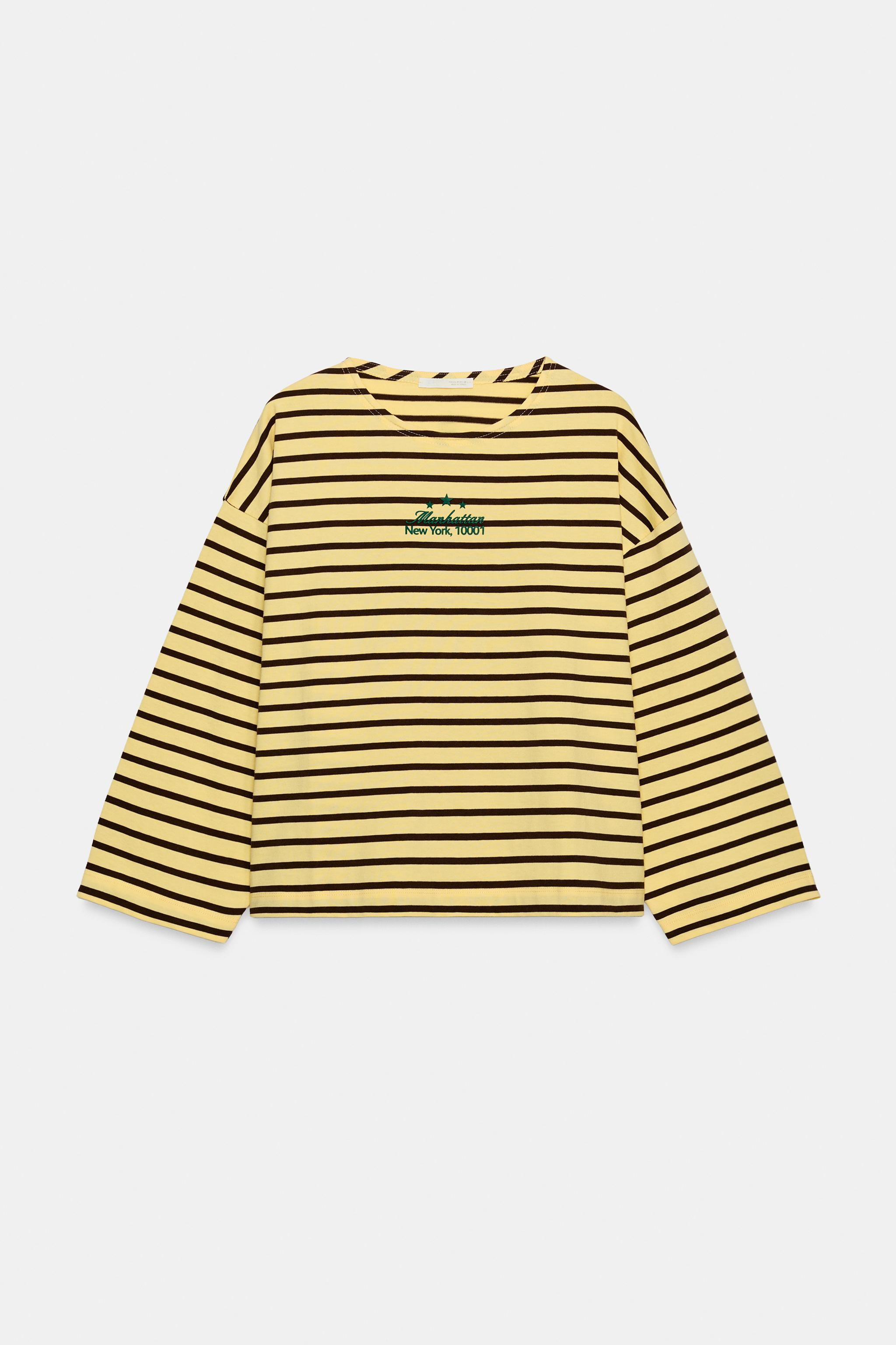 STRIPED TEXT T-SHIRT | Zara US