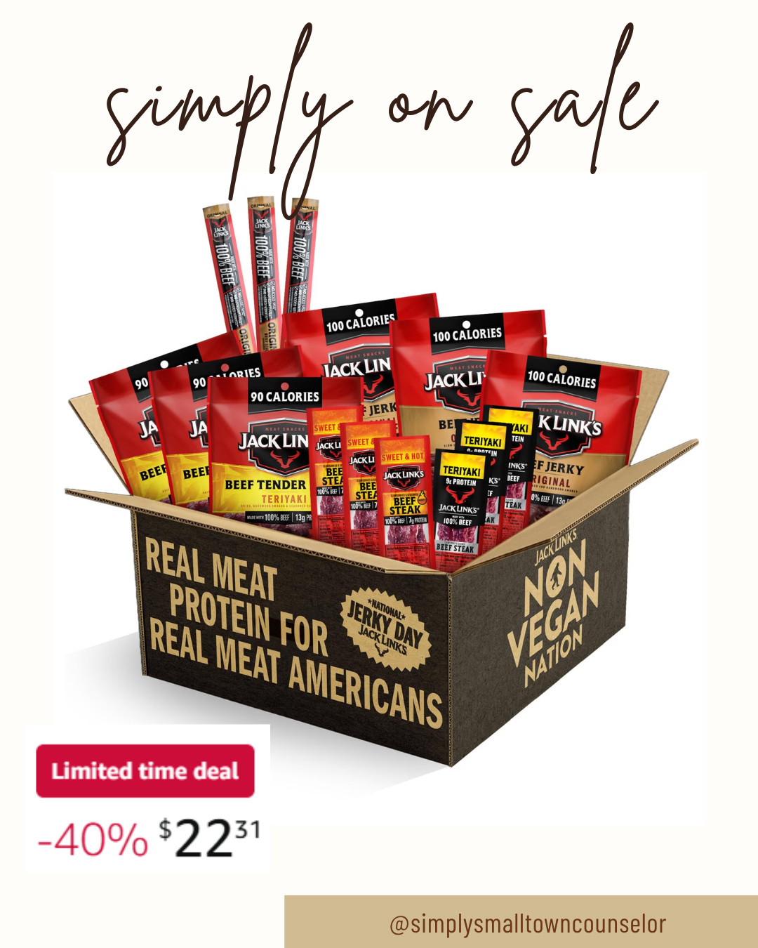 Simply on Sale! 🚨 This Jack Link’s variety box is **40% off** for a limited time—just **$22.31**! Such a good snack to have on hand for busy days, road trips, or after school. ❤️ 

 #LTKSaleAlert