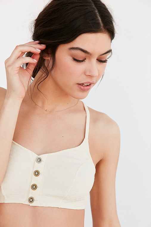 Out From Under Maya Button Front Bra,CREAM,S | Urban Outfitters US