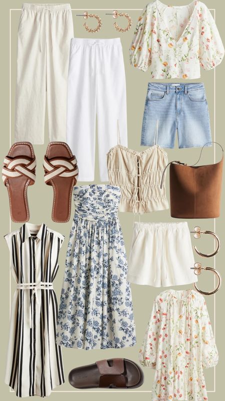 H&M new spring/summer outfits and sandals - denim, shorts, dresses, linen pants, simple gold earring set and more

#LTKshoecrush #LTKSeasonal #LTKstyletip