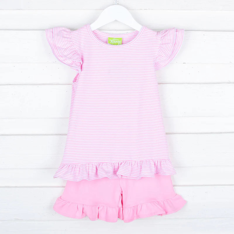Milly Stripe Ruffle Short Set | Classic Whimsy