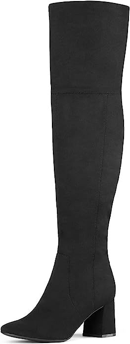 DREAM PAIRS Women’s Thigh High Over the Knee Fashion Chunky Heel Long Boots | Amazon (US)