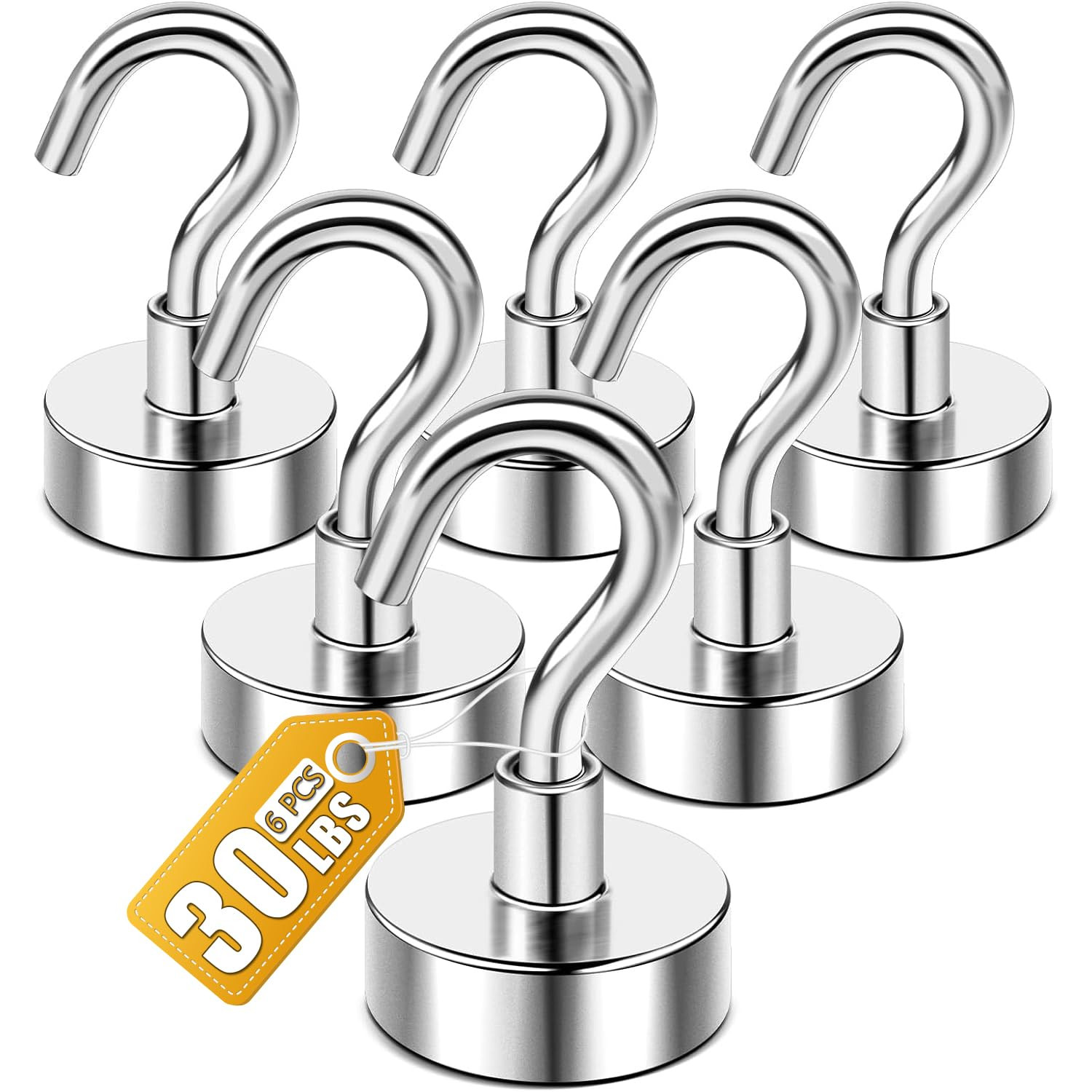 DIYMAG Magnetic Garage Hooks 6 Pack 30lbs 2026 Cruise Cabin Ship Essentials N52 Hook Heavy Duty S... | Amazon (US)