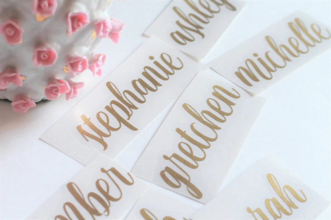 Personalized Cursive Name Stickers: Tumbler, Laptop Stickers, Wedding Bridesmaids Decals | Etsy (US)
