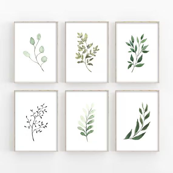 Set of 6 Botanical Print set botanical wall art Greenery | Etsy | Etsy (US)
