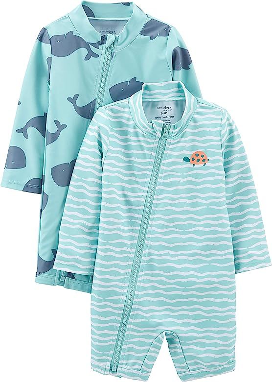 Simple Joys by Carter's Toddlers and Baby Boys' Assorted Rashguard Set | Amazon (US)