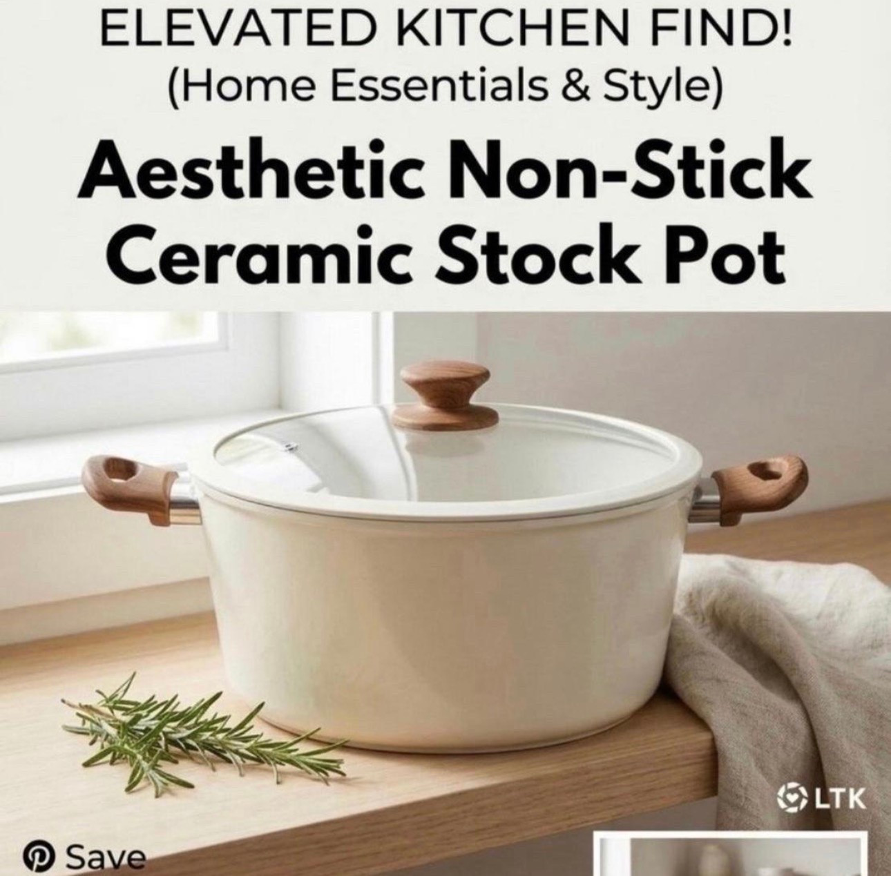 Elevated kitchen essentials on a budget. 👩‍🍳 This cream ceramic stock pot with the wood-effect handles is the perfect blend of functional and aesthetic. It looks so high-end sitting on the stove! Neutral lovers, this one is for you. #KitchenFinds #HomeDecor #NeutralAesthetic