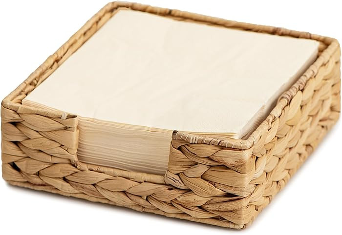 StorageWorks Water Hyacinth Guest Towel Holder for Bathroom, Wicker Napkins Baskets for Dinning R... | Amazon (US)