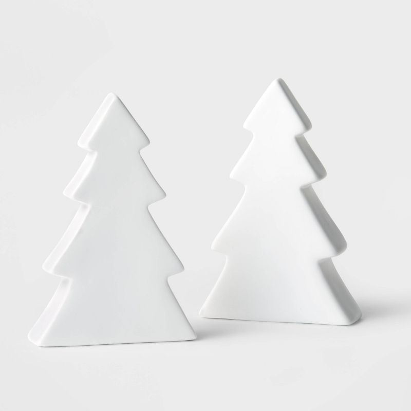 2pc 5.75" Ceramic Tree Decorative Figurine White - Wondershop™ | Target