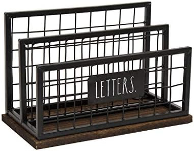 Rae Dunn Desktop Letter Holder – 2 Compartment Mail and Stationary Table Top Organizer – Chic... | Amazon (US)