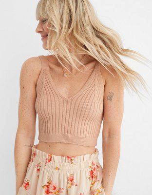 Aerie Cropped Sweater Tank Top | Aerie