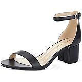 Eunicer Women's Single Band Classic Chunky Block High Heel Pump Sandals with Ankle Strap Dress Sh... | Amazon (US)