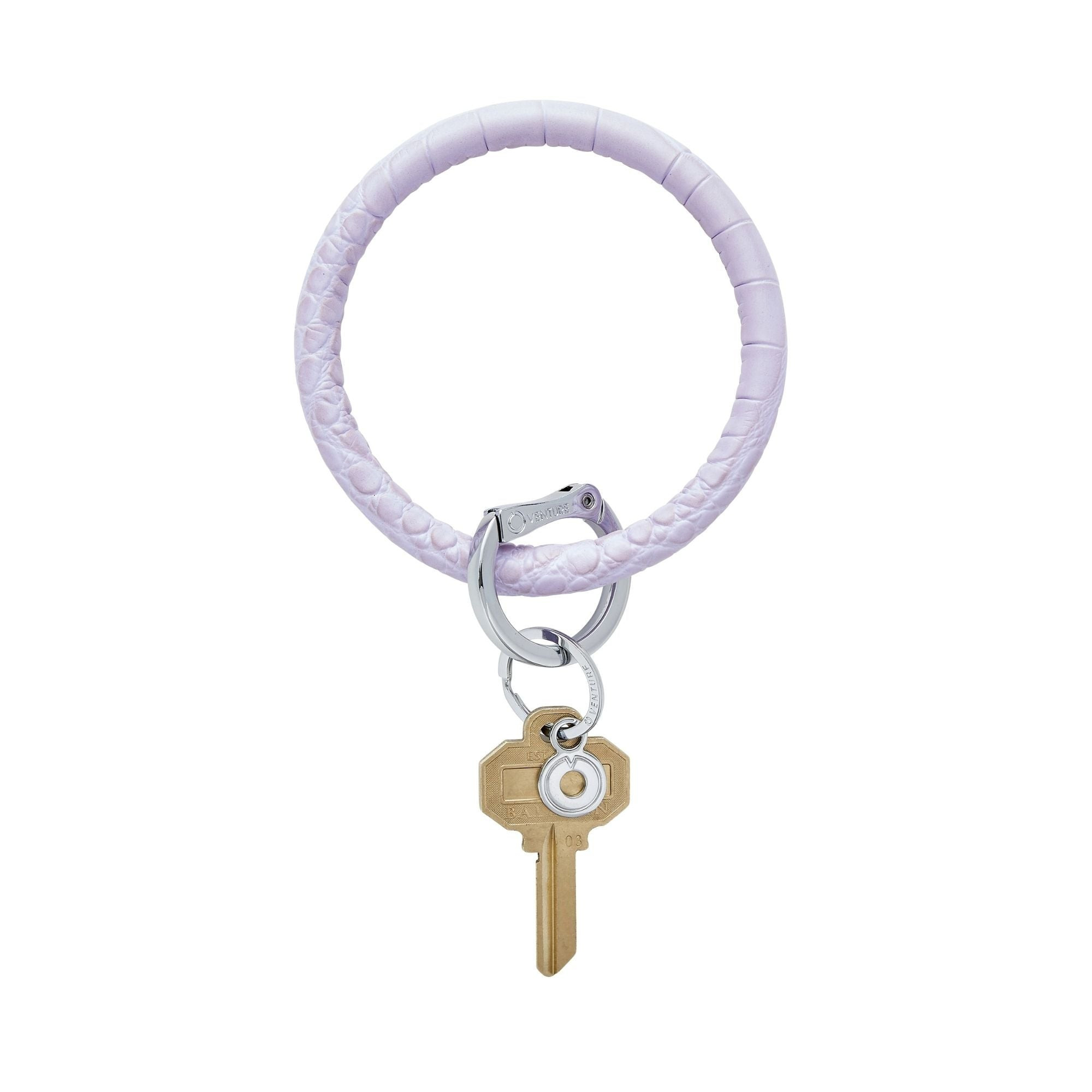 Croc-Embossed Leather Big O® Key Ring | Oventure