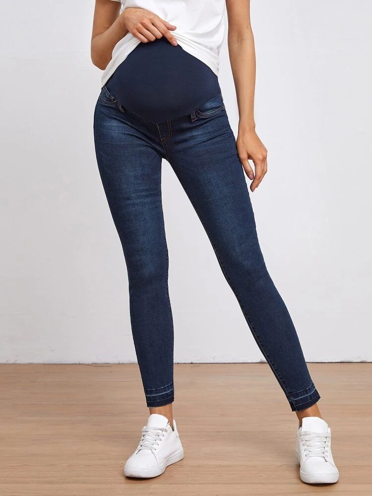 Maternity Wide Waistband Skinny Jeans | SHEIN