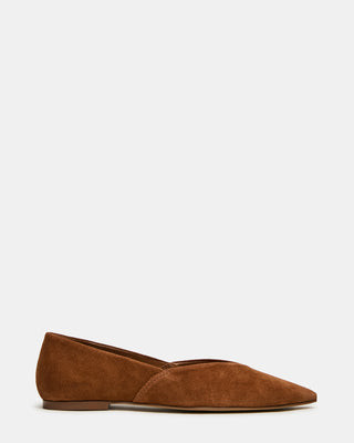 Steve Madden Women's Tovi Pointed Toe Flats - Chestnut Suede - Size 8 - Leather | Steve Madden (US)
