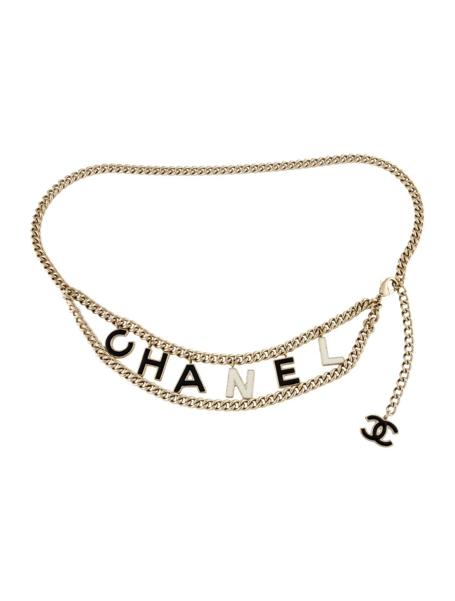 2022 Interlocking CC Logo Chain-Link Belt | The RealReal