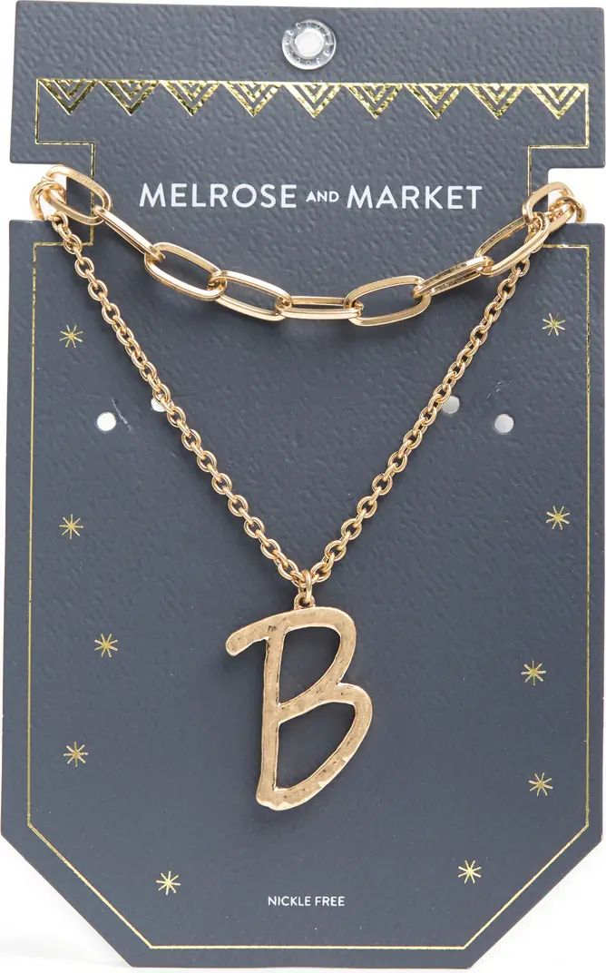Melrose and Market Paper Clip Chain Initial Necklace | Nordstromrack | Nordstrom Rack