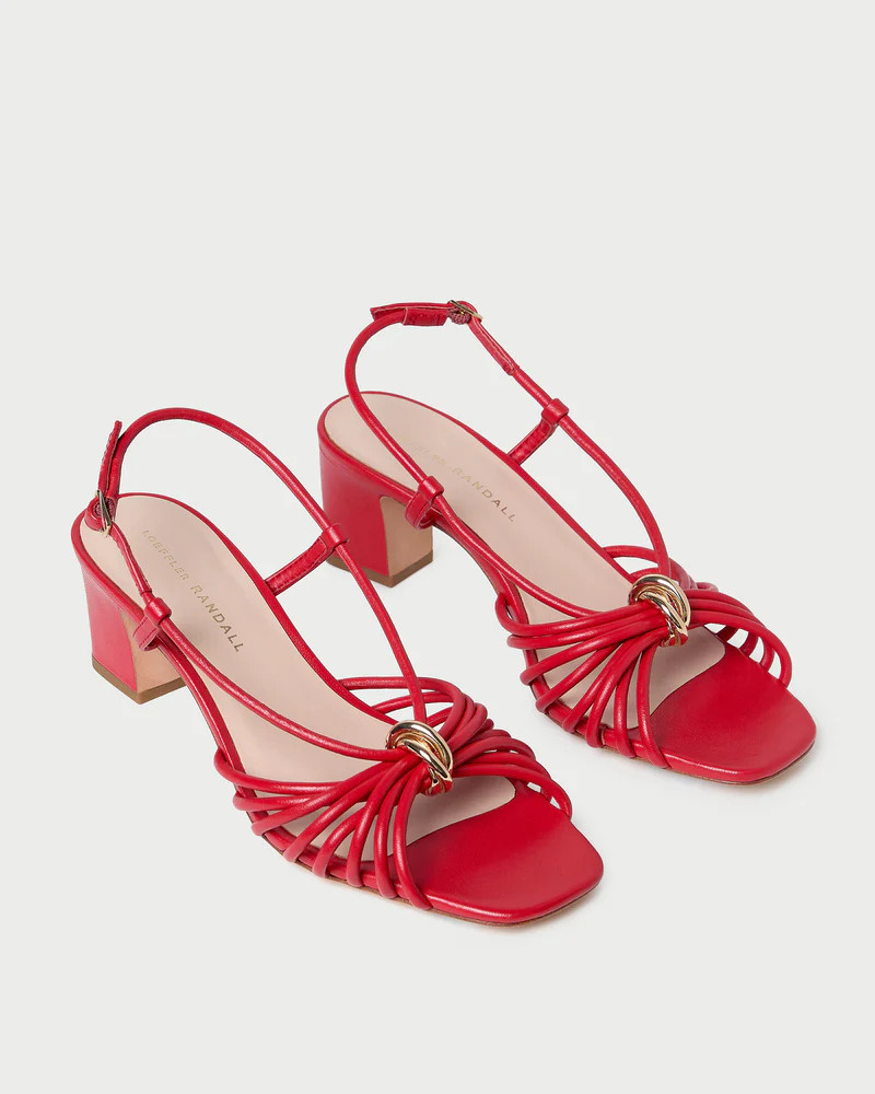 Minna Red Leather Heeled Sandal | Loeffler Randall