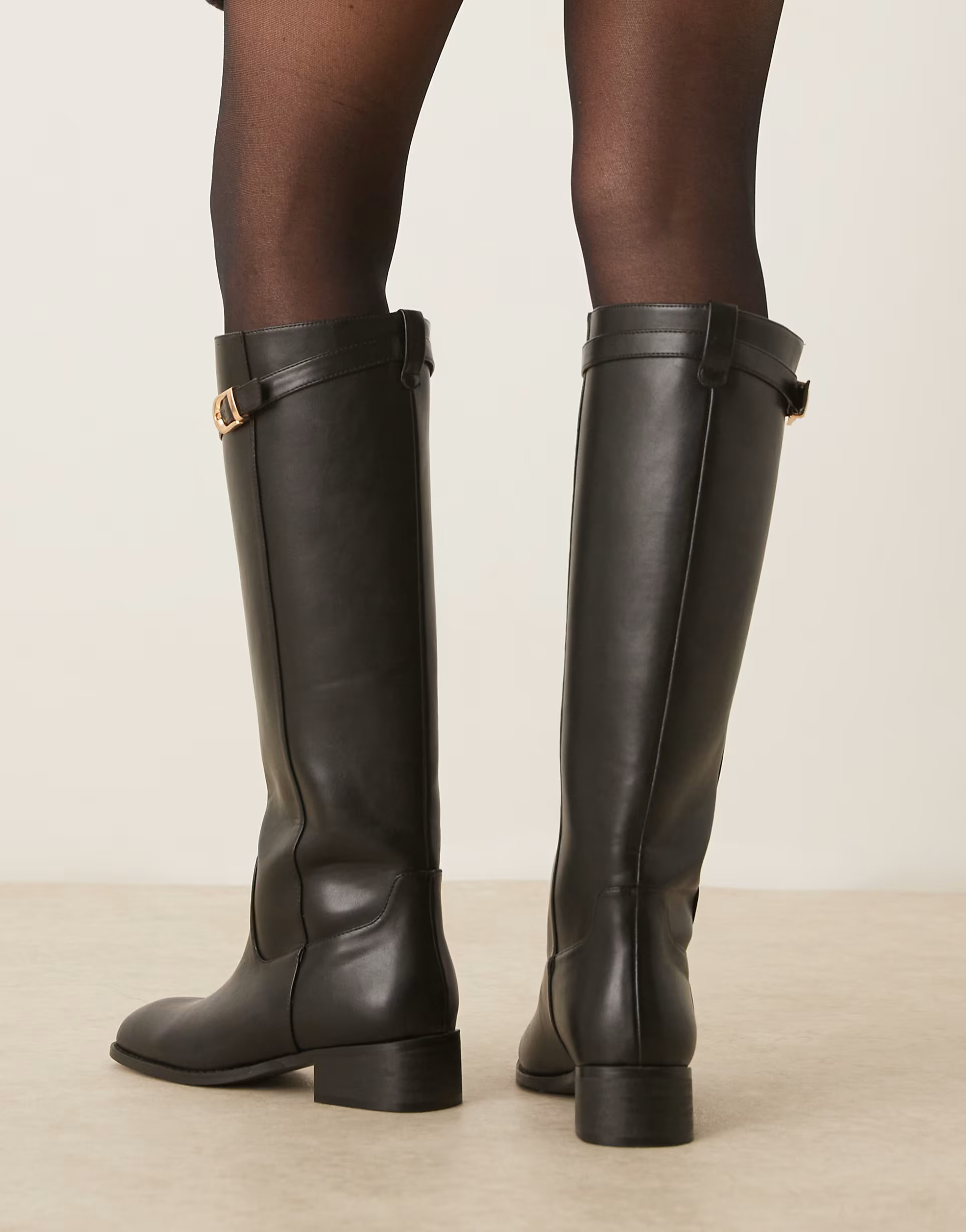Glamorous riding knee boot with buckle detail in black | ASOS (Global)