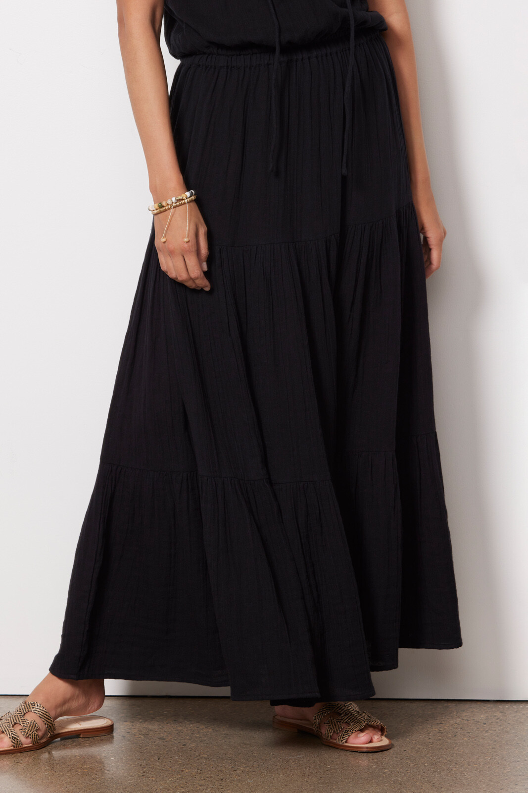 Double Gauze Tiered Maxi Skirt | Evereve