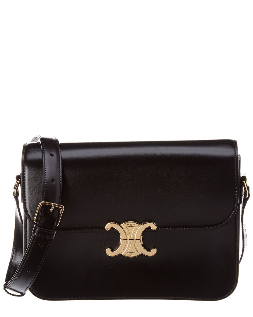 CELINE Medium Triomphe Leather Shoulder Bag | Gilt