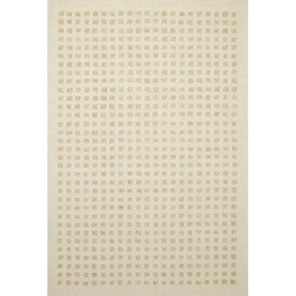 Chris Loves Julia x Loloi Polly Grid Ivory/Natural 3'-6" x 5'-6" Area Rug | Walmart (US)