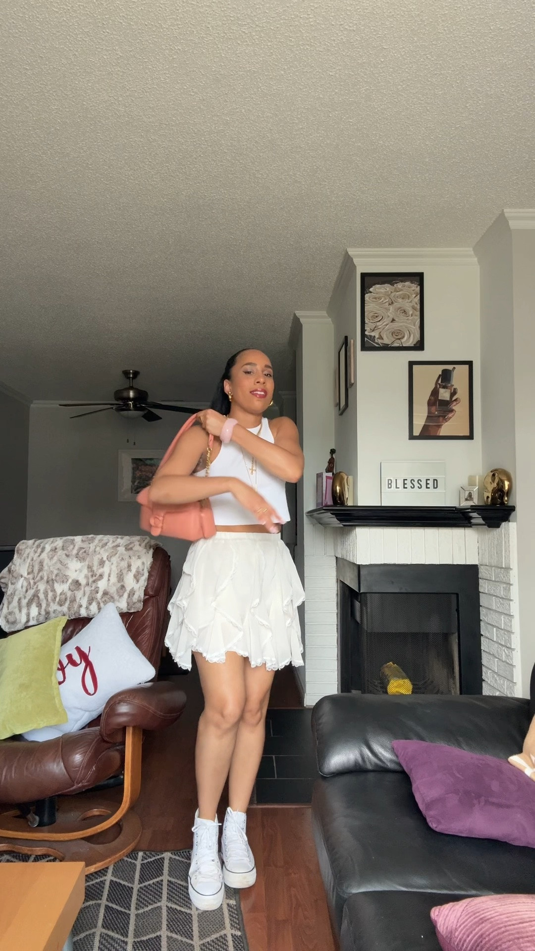 Keeping it simple with a white tank, skirt, and Converse, A pop of pink with my favorite bag. Sometimes the best outfits are the ones that feel effortless!

#LTKcanada #LTKsummer