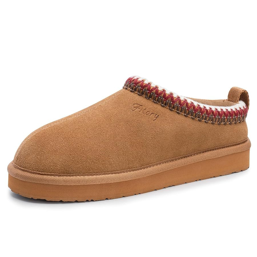 FITORY Women's Suede Slipper | Flat Short Mini Boots with Fur Fleece | Winter Casual Comfort Shoe... | Amazon (US)