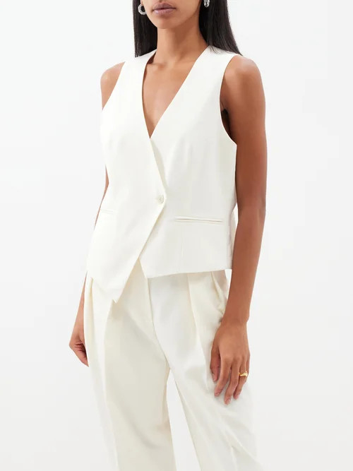Róhe - Double-breasted Twill Waistcoat - Womens - Off White | Matches (UK)