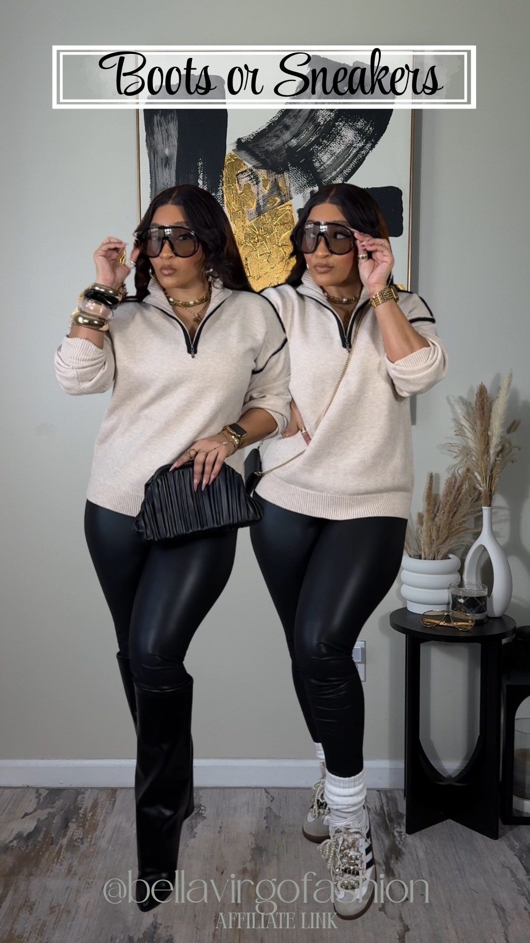 Boots or sneakers? Which is more your vibe? This crewneck and leather leggings combo is perfect for those chill , casual days while still looking polished. You can pair with your fav shoes and accessories and you’re ready to go! 
Sweater: Small
Leggings: Medium

#LTKootd #LTKSeasonal #LTKgrwm