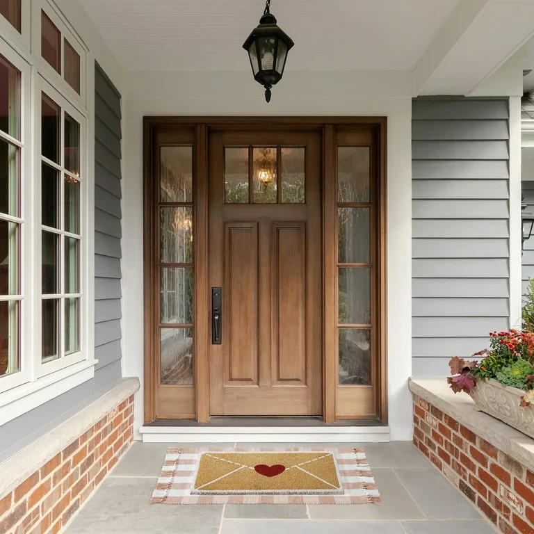 Heart Envelope Valentine's Day Outdoor Coir Doormat, Natural and Red, 18" x 30", by My Texas Hous... | Walmart (US)