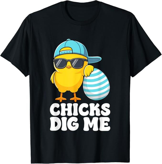 Chicks Dig Me Easter Toddler Boys Men Happy Easter Funny T-Shirt | Amazon (US)
