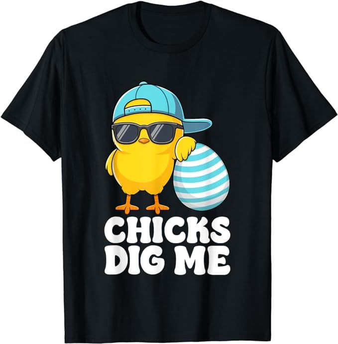 Chicks Dig Me Easter Toddler Boys Men Happy Easter Funny T-Shirt | Amazon (US)