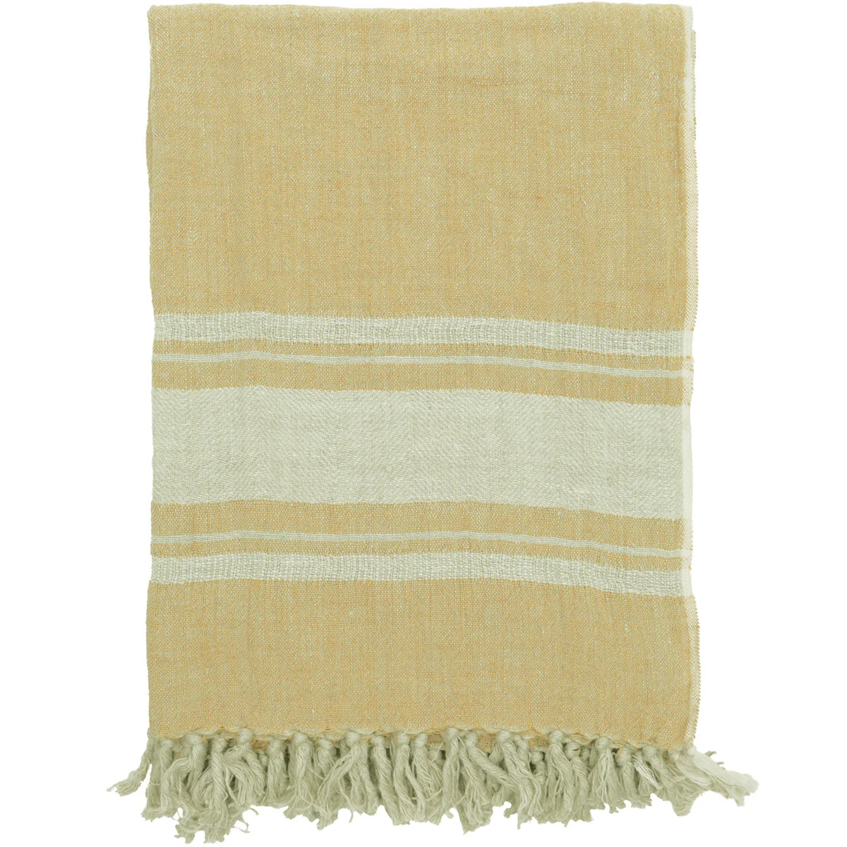 Inlay Border Linen Throw | Darzzi