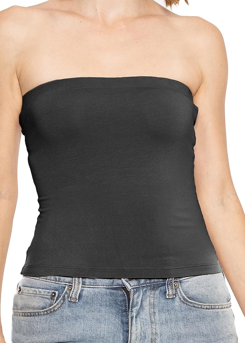 Women's & Plus Strapless Long Tube Top | X Small - 5X | Amazon (US)