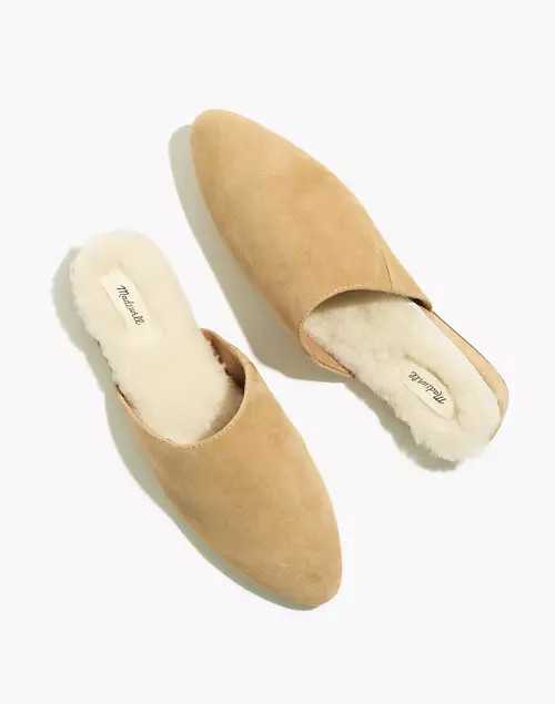 The Suede Kasey Mule in Faux Shearling | Madewell